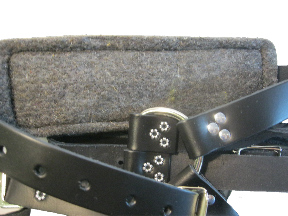 Professional Harness Suspenders - 100% Leather - Soft Felt Lined HNAL-53