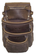 Load image into Gallery viewer, 4 Pocket 100% Leather Nail Pouch - Drywall / All-Trades Nail Pouch